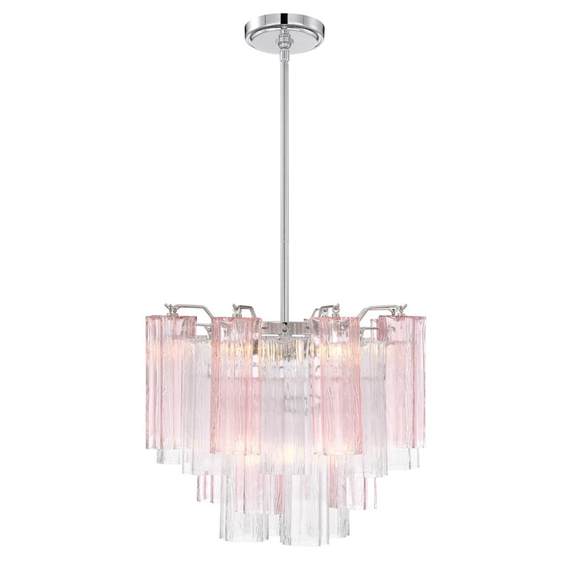 Crystorama Addis 4 Light Mini Chandelier, Chrome/Spring