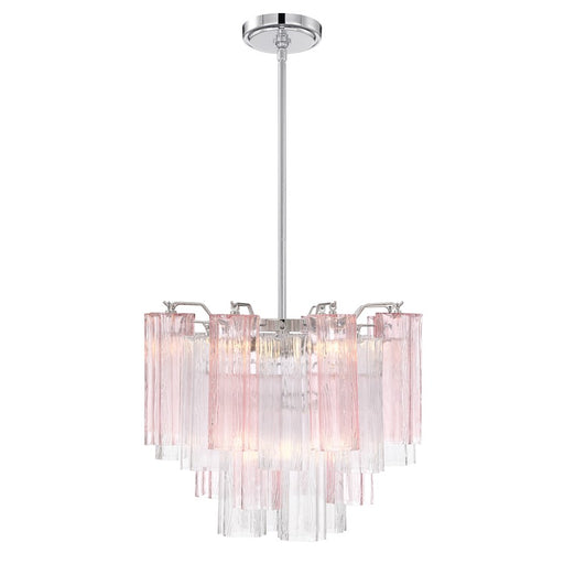 Crystorama Addis 4 Light Mini Chandelier, Chrome/Spring