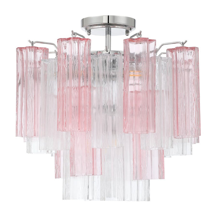Crystorama Addis 4 Light Semi Flush, Chrome/Spring