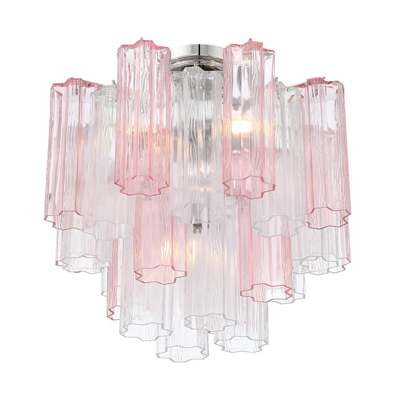 Crystorama Addis 4 Light Semi Flush, Chrome/Spring