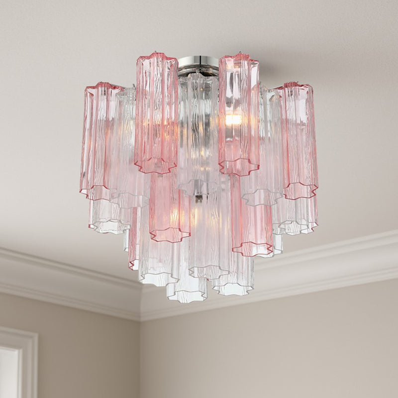 Crystorama Addis 4 Light Semi Flush, Chrome/Spring