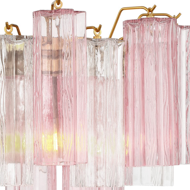 Crystorama Addis 2 Light Geometric Sconce, Brass/Gold/Spring