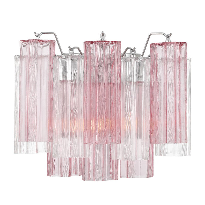Crystorama Addis 2 Light 12" Sconce, Chrome/Spring
