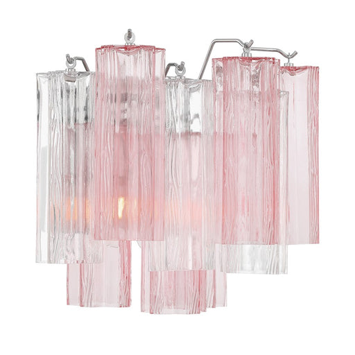 Crystorama Addis 2 Light 12" Sconce, Chrome/Spring