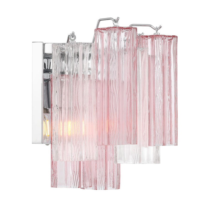 Crystorama Addis 2 Light 12" Sconce, Chrome/Spring