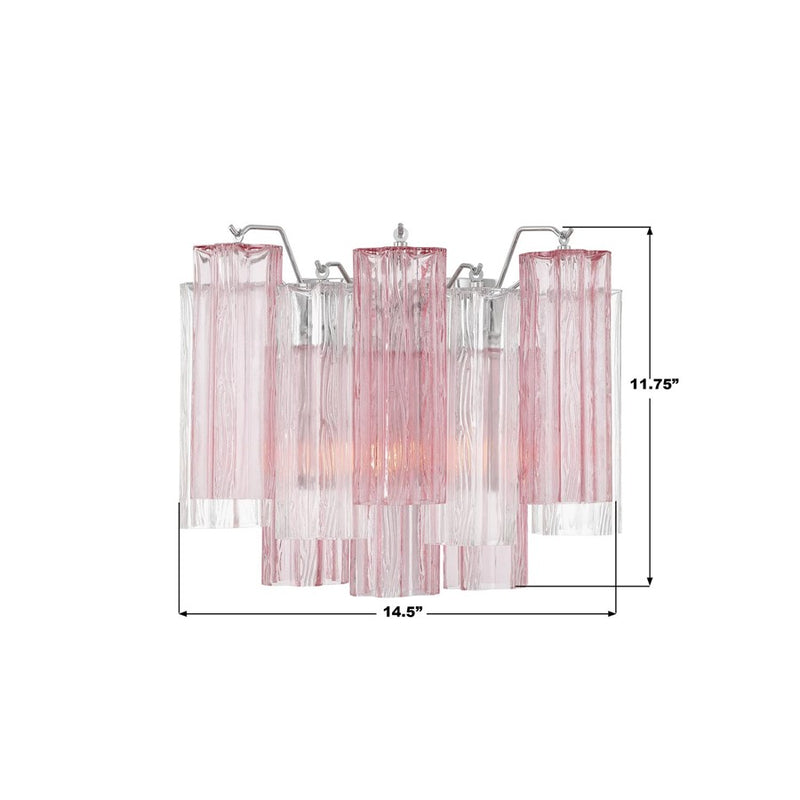 Crystorama Addis 2 Light 12" Sconce, Chrome/Spring