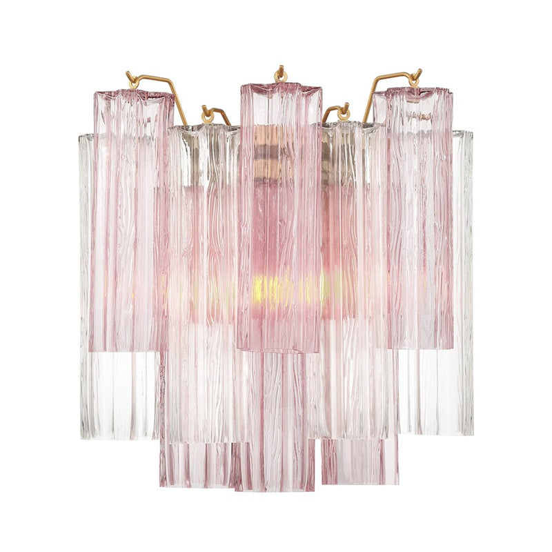 Crystorama Addis 2 Light Sconce, Brass/Gold/Spring