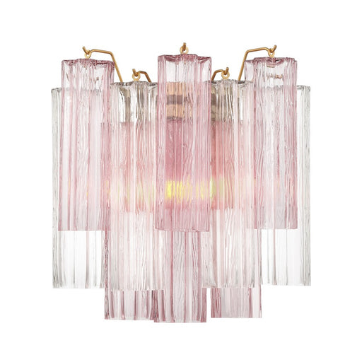 Crystorama Addis 2 Light Sconce, Brass/Gold/Spring