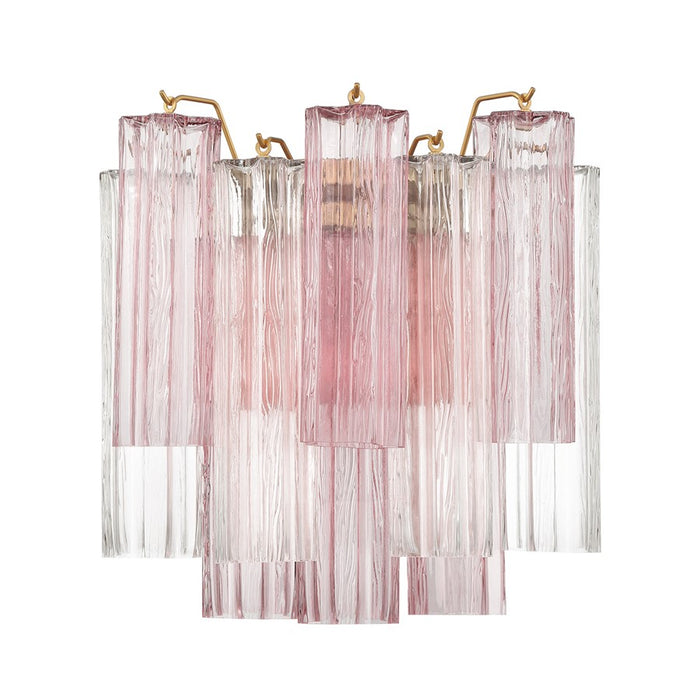 Crystorama Addis 2 Light Sconce, Brass/Gold/Spring