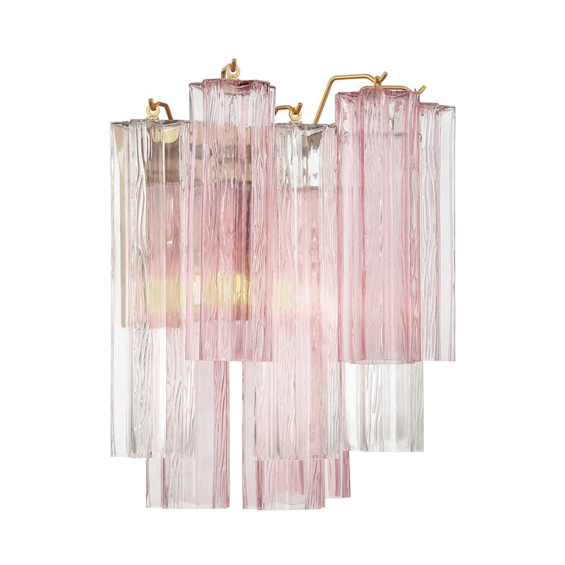 Crystorama Addis 2 Light Sconce, Brass/Gold/Spring