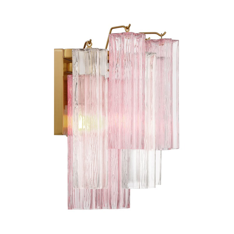 Crystorama Addis 2 Light Sconce, Brass/Gold/Spring