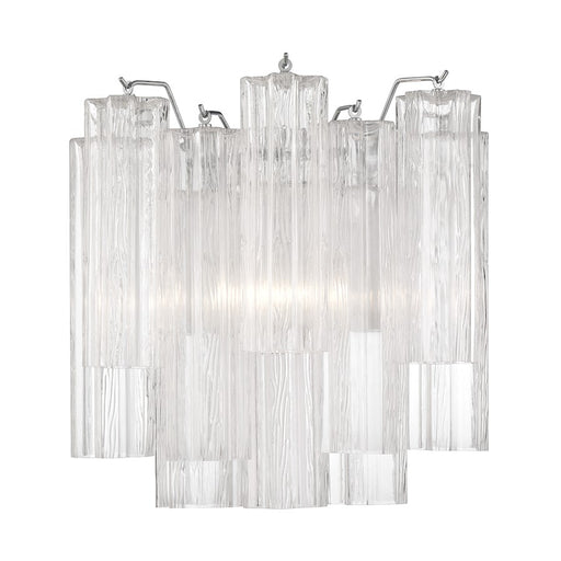 Crystorama Addis 2 Light Sconce, Chrome/Tronchi Glass Clear - ADD-303-CH-CL