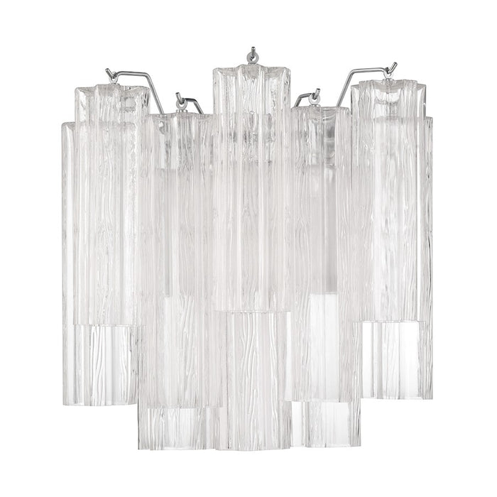 Crystorama Addis 2 Light Sconce, Chrome/Tronchi Glass Clear