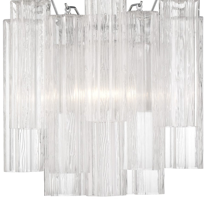 Crystorama Addis 2 Light Sconce, Chrome/Tronchi Glass Clear