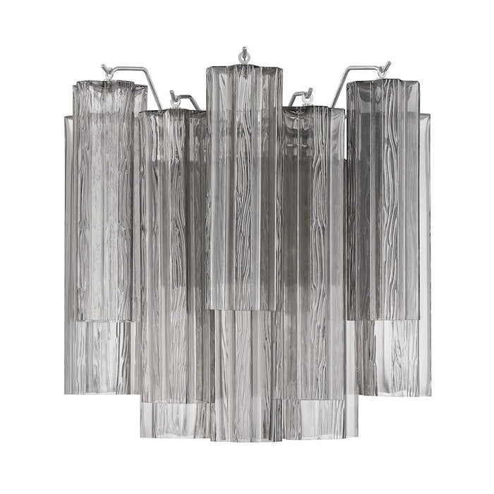 Crystorama Addis 2 Light Sconce, Chrome/Tronchi Glass Smoke