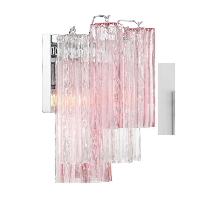 Crystorama Addis 2 Light 15" Sconce, Chrome/Spring