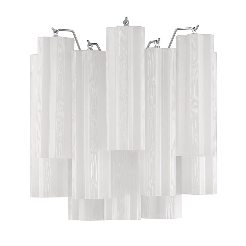 Crystorama Addis 2 Light Sconce, Chrome/Tronchi Glass White