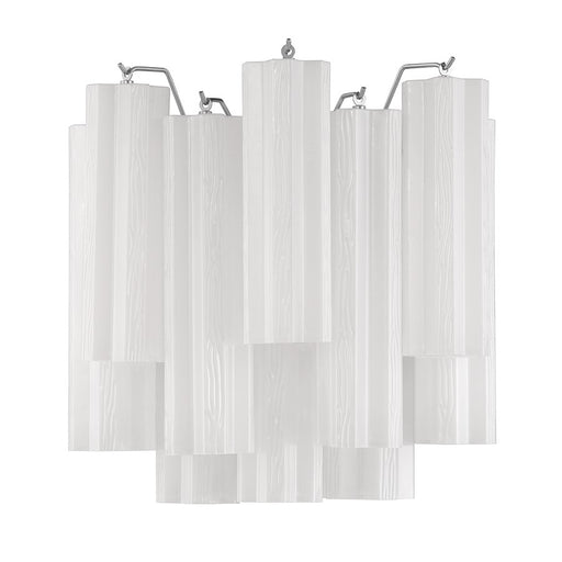Crystorama Addis 2 Light Sconce, Chrome/Tronchi Glass White