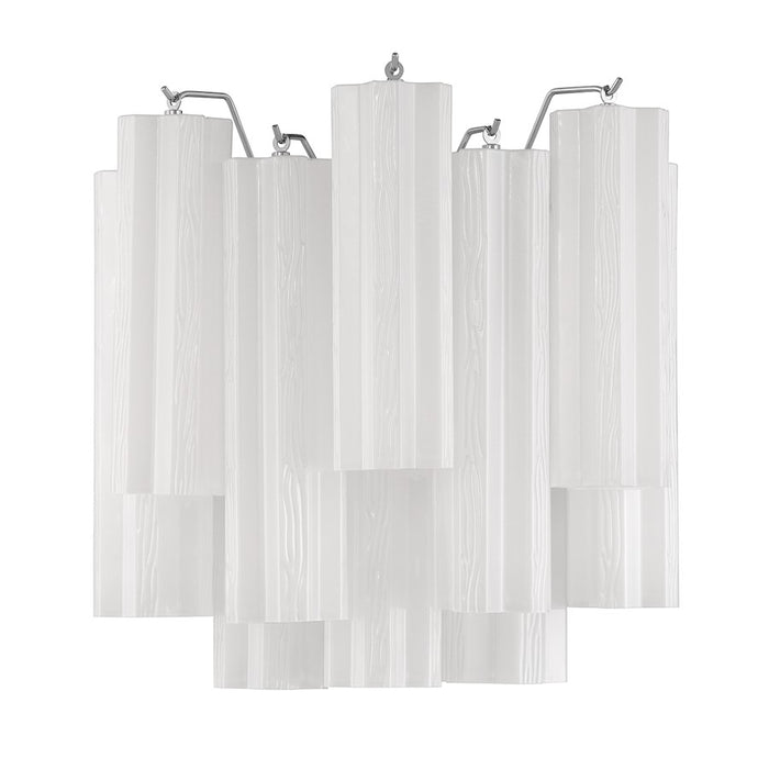 Crystorama Addis 2 Light Sconce, Chrome/Tronchi Glass White