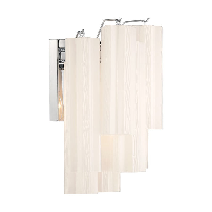 Crystorama Addis 2 Light Sconce, Chrome/Tronchi Glass White
