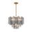 Crystorama Addis 6 Light Chandelier, Gray/Brass/Gold/Smoke - ADD-306-AG-SM
