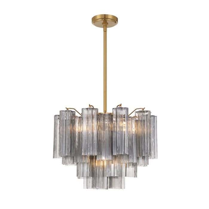Crystorama Addis 6 Light Chandelier, Gray/Brass/Gold/Smoke - ADD-306-AG-SM