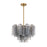 Crystorama Addis 6 Light Chandelier, Gray/Brass/Gold/Smoke