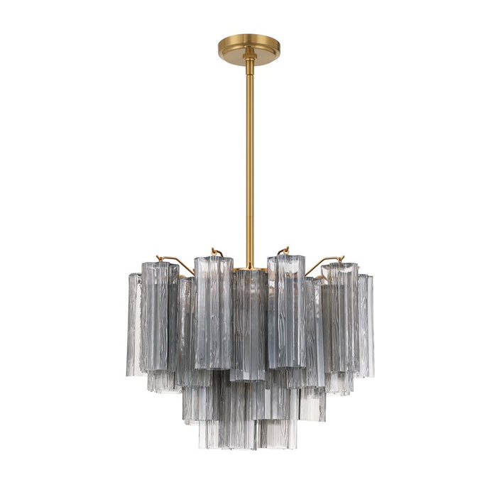 Crystorama Addis 6 Light Chandelier, Gray/Brass/Gold/Smoke