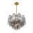 Crystorama Addis 6 Light Chandelier, Gray/Brass/Gold/Smoke