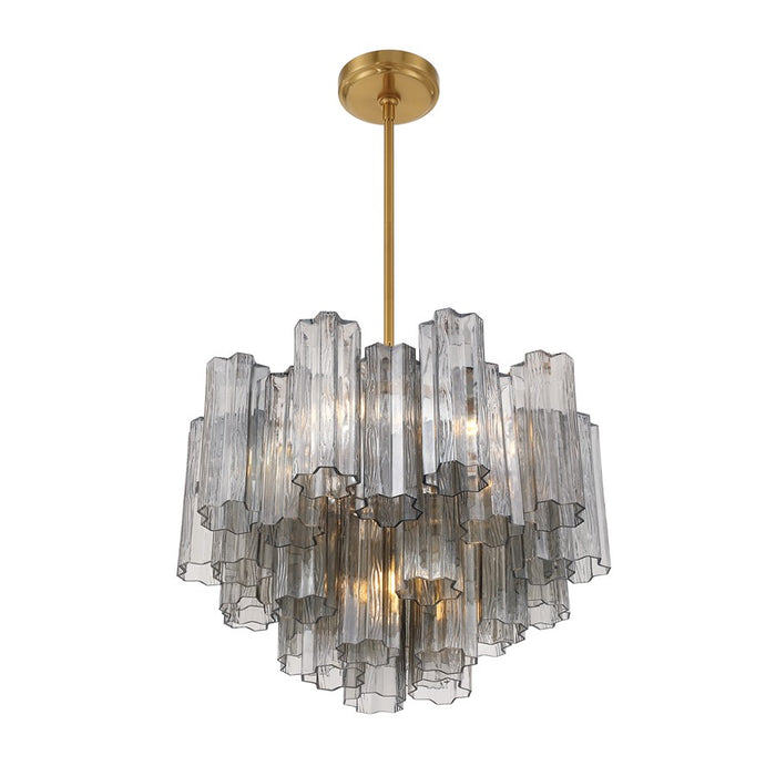 Crystorama Addis 6 Light Chandelier, Gray/Brass/Gold/Smoke