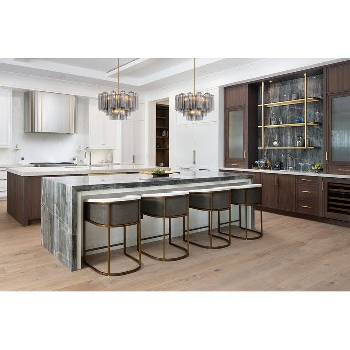 Crystorama Addis 6 Light Chandelier, Gray/Brass/Gold/Smoke