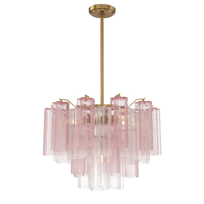 Crystorama Addis 6 Light Chandelier, Brass/Gold/Spring - ADD-306-AG-SP