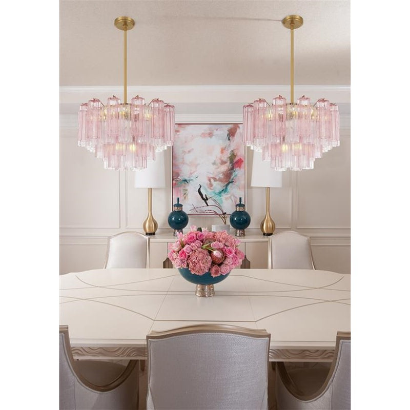 Crystorama Addis 6 Light Chandelier, Brass/Gold/Spring