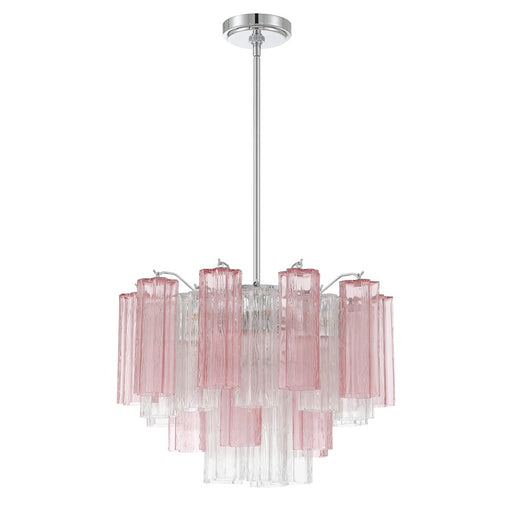 Crystorama Addis 6 Light Chandelier, Chrome/Spring