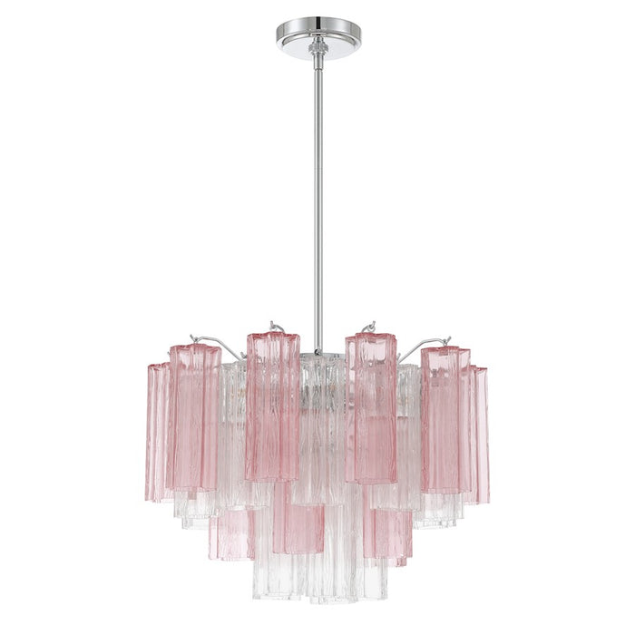 Crystorama Addis 6 Light Chandelier, Chrome/Spring