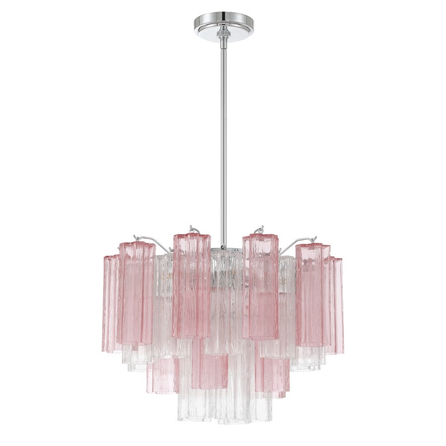 Crystorama Addis 6 Light Chandelier, Chrome/Spring