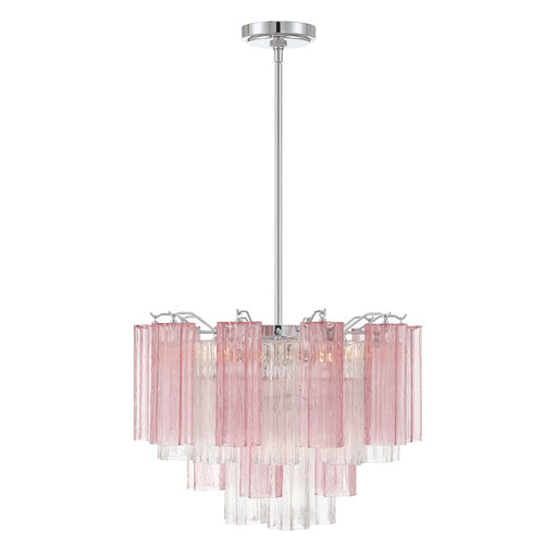 Crystorama Addis 6 Light Chandelier, Chrome/Spring