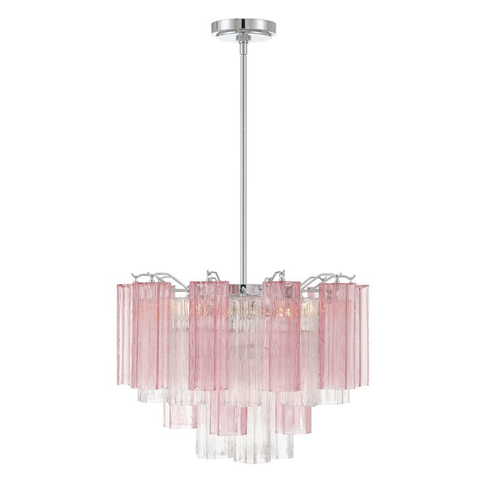 Crystorama Addis 6 Light Chandelier, Chrome/Spring