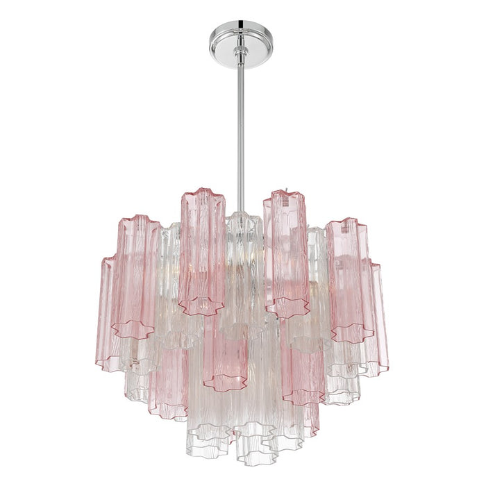 Crystorama Addis 6 Light Chandelier, Chrome/Spring
