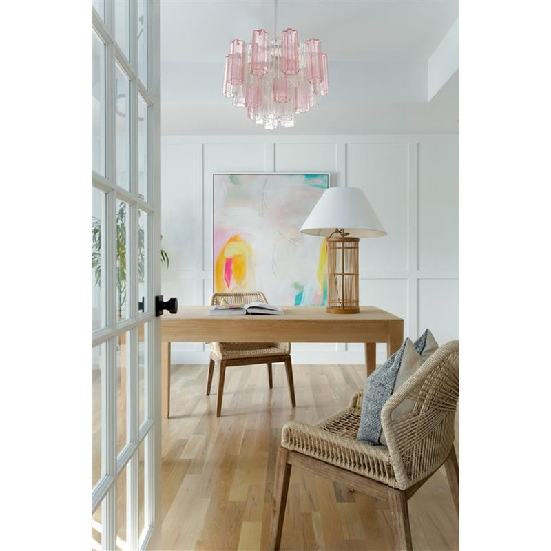 Crystorama Addis 6 Light Chandelier, Chrome/Spring