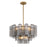 Crystorama Addis 9 Light Chandelier, Gray/Brass/Gold/Smoke - ADD-308-AG-SM