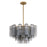 Crystorama Addis 9 Light Chandelier, Gray/Brass/Gold/Smoke