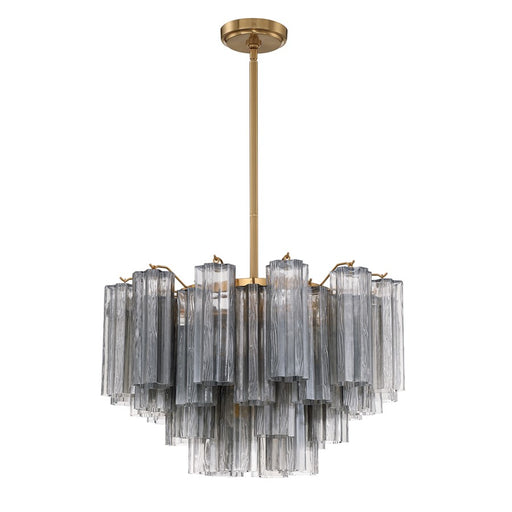 Crystorama Addis 9 Light Chandelier, Gray/Brass/Gold/Smoke