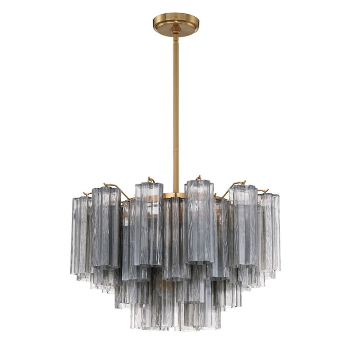 Crystorama Addis 9 Light Chandelier, Gray/Brass/Gold/Smoke
