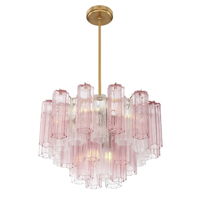 Crystorama Addis 9 Light Chandelier, Brass/Gold/Spring