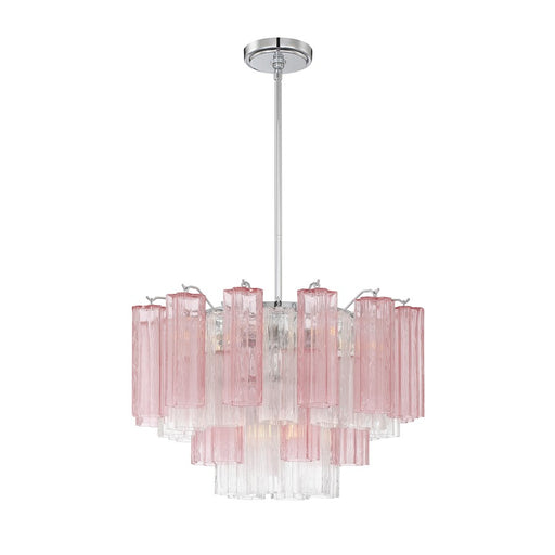 Crystorama Addis 9 Light Chandelier, Chrome/Spring
