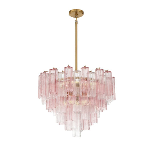 Crystorama Addis 12 Light Chandelier, Brass/Gold/Spring