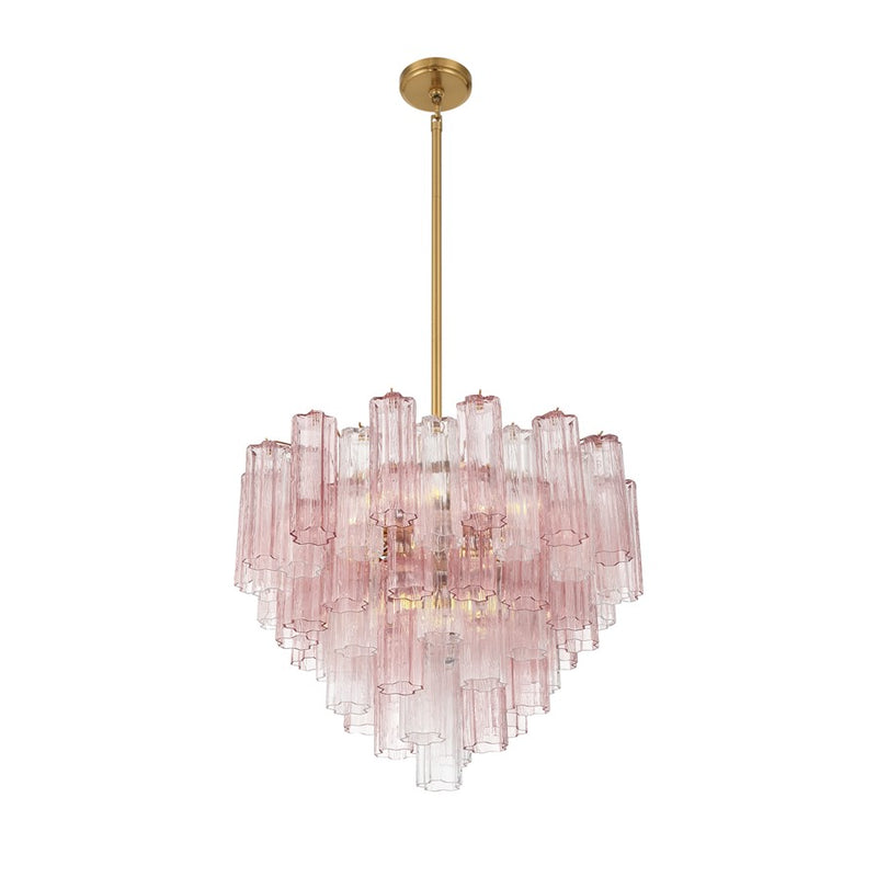 Crystorama Addis 12 Light Chandelier, Brass/Gold/Spring