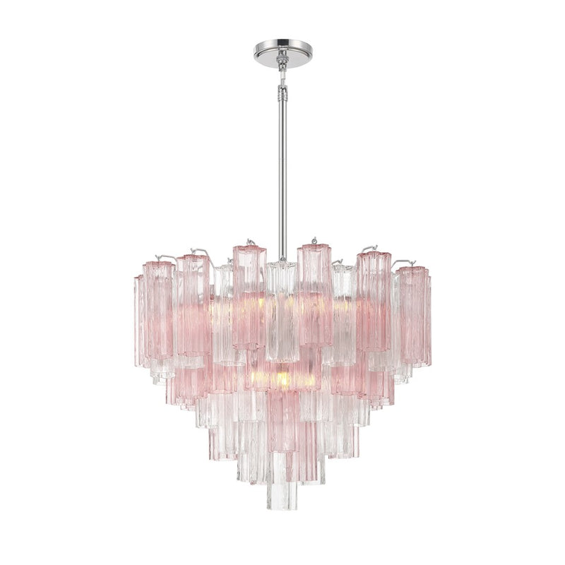Crystorama Addis 12 Light Chandelier, Chrome/Spring