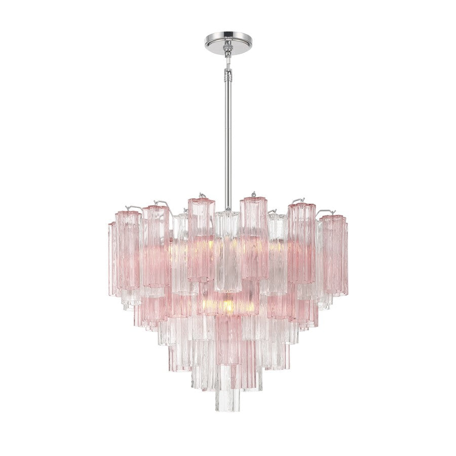 Crystorama Addis 12 Light Chandelier, Chrome/Spring